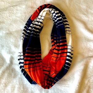 Blue and orange infinity scarf